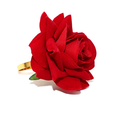 6Pcs Rukotvorine Prstenovi za salvete s cvijetom ruže Suncokretovi prstenovi za držače salveta za svadbeni banket Božićni rođendanski ukrasi za stolove