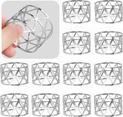 12PCS prstenova za salvete s izdubljenim trokutom, zlatni držač prstena za salvete za vjenčanje, banket, večeru, salvete, kopče za salvete