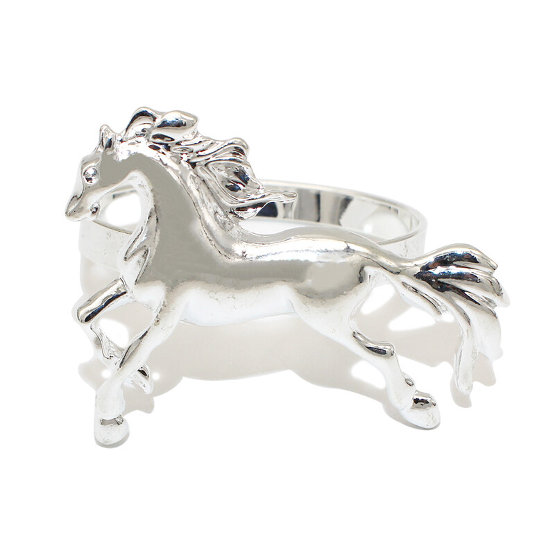 4Gb sudraba salvešu gredzeni sakausējuma zirgu metāla salvešu gredzenu turētāji dzimšanas dienas ballīte Victory banketu galda dekoru aksesuāri HWM31