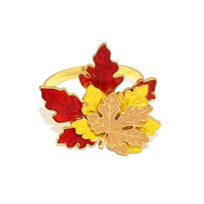 1 бр. Пръстени за салфетки за Деня на благодарността, есенни листа, метални тиквени държачи за салфетки за Турция за есен Хелоуин Декорация на маса за вечеря