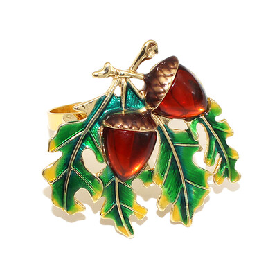 1 бр. Пръстени за салфетки за Деня на благодарността, есенни листа, метални тиквени държачи за салфетки за Турция за есен Хелоуин Декорация на маса за вечеря