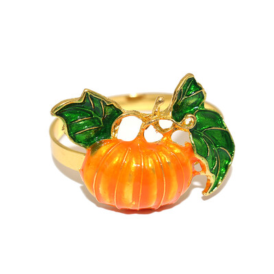 1 бр. Пръстени за салфетки за Деня на благодарността, есенни листа, метални тиквени държачи за салфетки за Турция за есен Хелоуин Декорация на маса за вечеря