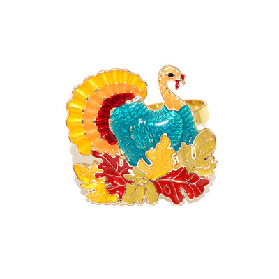 1 бр. Пръстени за салфетки за Деня на благодарността, есенни листа, метални тиквени държачи за салфетки за Турция за есен Хелоуин Декорация на маса за вечеря