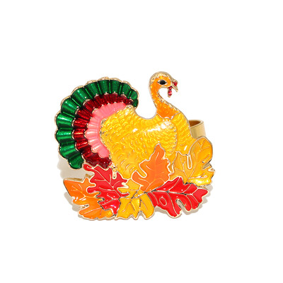 1 бр. Пръстени за салфетки за Деня на благодарността, есенни листа, метални тиквени държачи за салфетки за Турция за есен Хелоуин Декорация на маса за вечеря