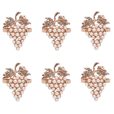 Пръстен за салфетки от грозде Сватбен пръстен за държач за салфетки Златна катарама за салфетки за празнични партита Ежедневно семейно събиране Декорация на маса HWP02