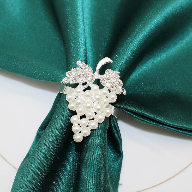 Пръстен за салфетки от грозде Сватбен пръстен за държач за салфетки Златна катарама за салфетки за празнични партита Ежедневно семейно събиране Декорация на маса HWP02