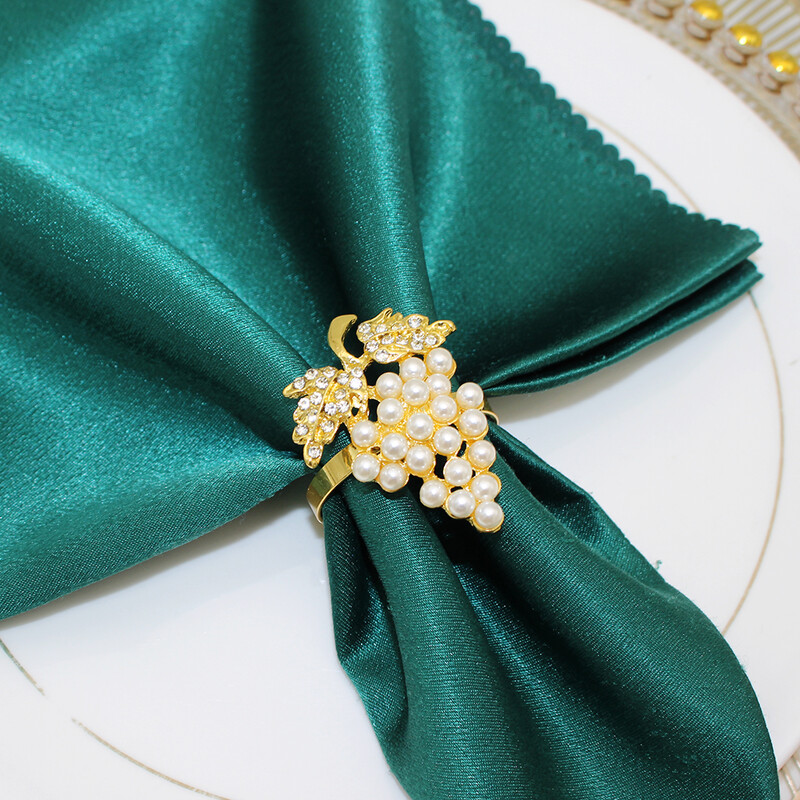 Пръстен за салфетки от грозде Сватбен пръстен за държач за салфетки Златна катарама за салфетки за празнични партита Ежедневно семейно събиране Декорация на маса HWP02