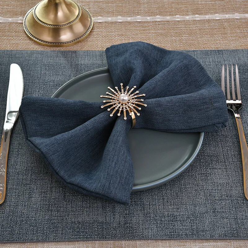 Фойерверки Diamond Pearl Халки за салфетки Метална поставка за салфетки, за Декорация на маса и аксесоари Декорация на дома Сватбена трапезария