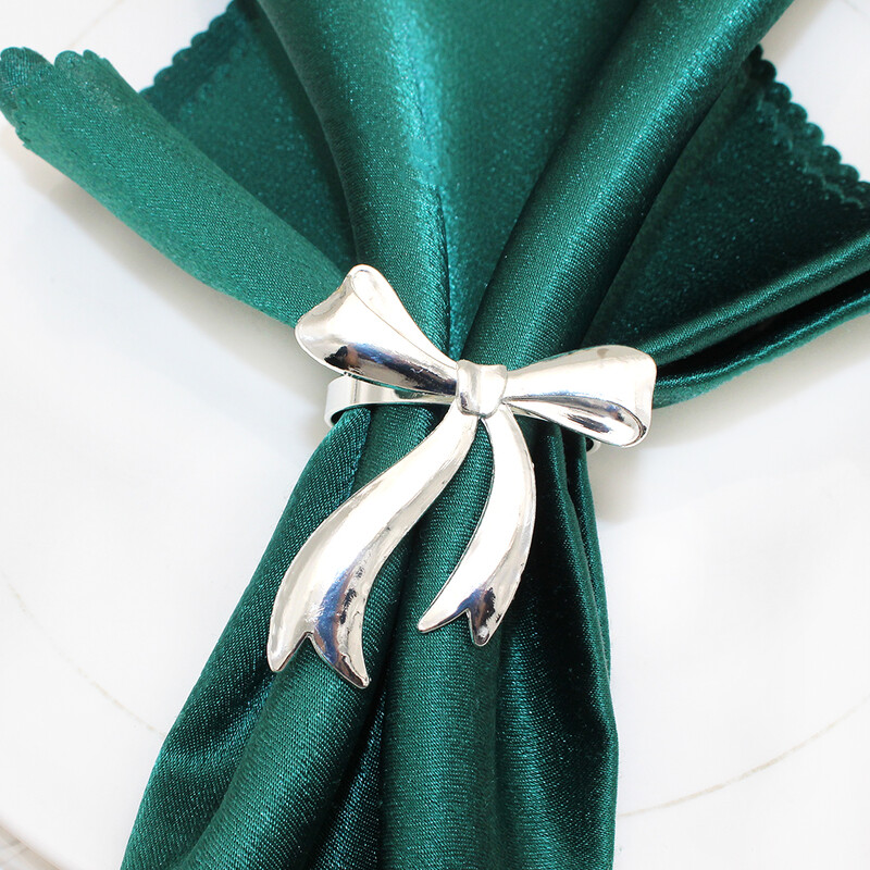 6kom Prstenovi za salvete s mašnama Metalni držači za salvete s mašnama Zlatne kopče za salvete za božićne praznike Baby Shower Stol za svatove Dec.