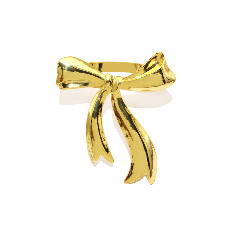 6kom Prstenovi za salvete s mašnama Metalni držači za salvete s mašnama Zlatne kopče za salvete za božićne praznike Baby Shower Stol za svatove Dec.