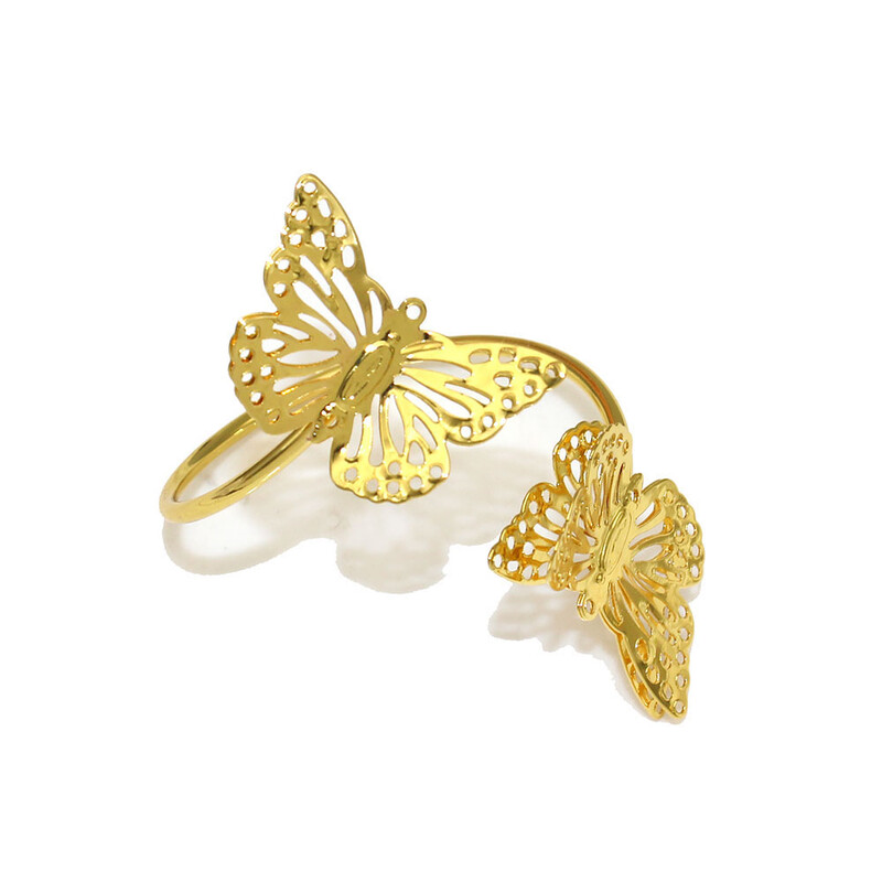 30 tk 3D Butterfly salvrätirõngad kullast liblikaga salvrätikuhoidja beebiõhtu jaoks sünnipäevapeo lauakaunistused koogikaunistused