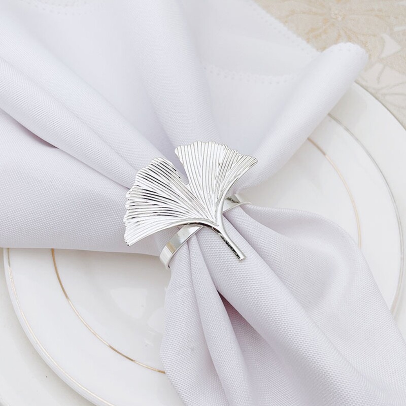 2024 Novi 6 kom Ginkgo lišće Prsten za salvete Držači kopči za svatove Majčin dan Proslava festivala Dekoracija stola za večeru