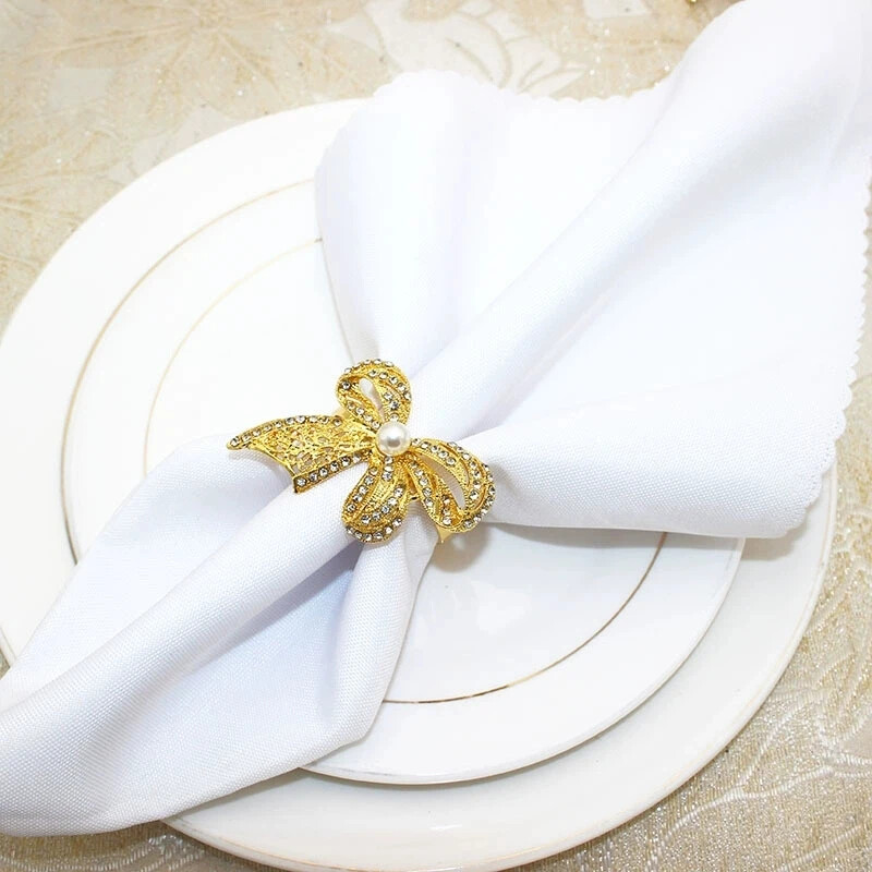 6 бр./лот Ресторант от висок клас Пръстени за салфетки Метална поставка за салфетки, декорация на маса и аксесоари Сватбен пръстен за салфетки