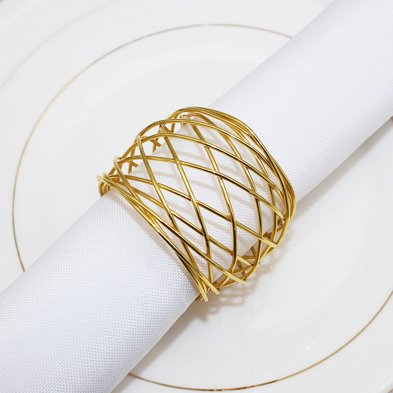 6 бр. Сребърни пръстени за салфетки Метални мрежести пръстени за държачи за салфетки Ръчно изработени пръстени за сервити за Деня на благодарността Хелоуин Парти Декорация на маса