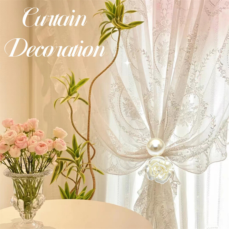 6/12 бр. Перлени пръстени за салфетки с цветя Сватбена поставка за салфетки за Свети Валентин Коледна украса на маса за хранене