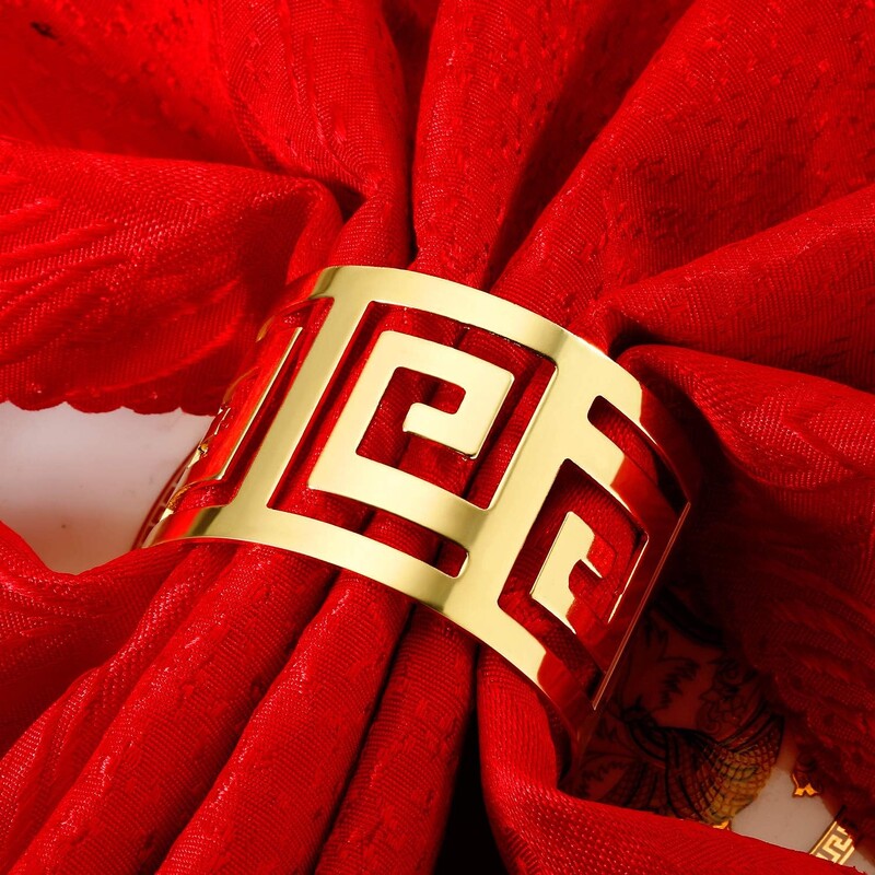 12 KOM. Izdubljeni držači za salvete Prstenovi Izvrsni metalni kopča za salvete za blagovaonski stol za svadbene bankete Dekoracija stolova