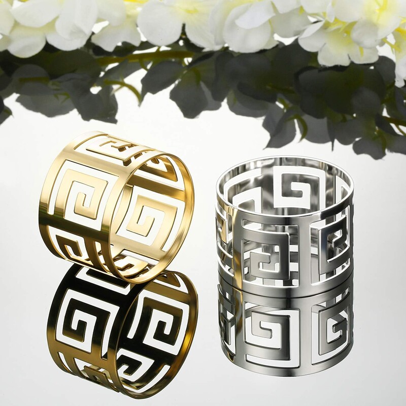 12 KOM. Izdubljeni držači za salvete Prstenovi Izvrsni metalni kopča za salvete za blagovaonski stol za svadbene bankete Dekoracija stolova