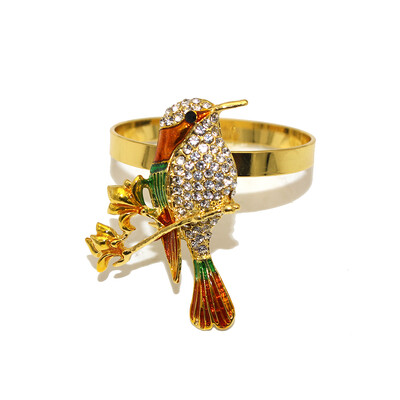 4Pcs Prekrasan prsten za salvete s pticama, kristalni vještački dijamant, držač za salvete, životinje, ptice za svakodnevne zabave za stolom HB303