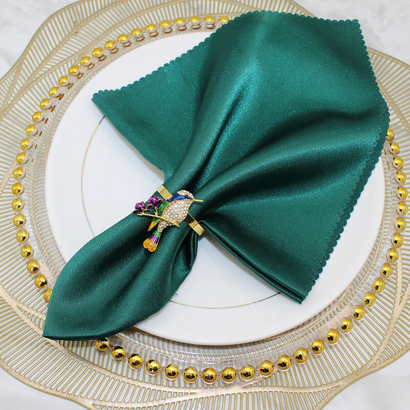 4Pcs Prekrasan prsten za salvete s pticama, kristalni vještački dijamant, držač za salvete, životinje, ptice za svakodnevne zabave za stolom HB303