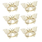 1/6 kom prsten za salvete Vrhunska svjetla luksuzna kopča za salvete za hotelski stol, željezni leptir/šuplje prsten za salvete, šuplji leptir prsten za salvete