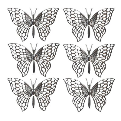 1/6 kom prsten za salvete Vrhunska svjetla luksuzna kopča za salvete za hotelski stol, željezni leptir/šuplje prsten za salvete, šuplji leptir prsten za salvete