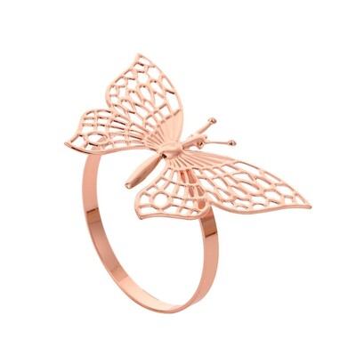 1/6 kom prsten za salvete Vrhunska svjetla luksuzna kopča za salvete za hotelski stol, željezni leptir/šuplje prsten za salvete, šuplji leptir prsten za salvete