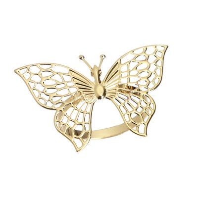 1/6 kom prsten za salvete Vrhunska svjetla luksuzna kopča za salvete za hotelski stol, željezni leptir/šuplje prsten za salvete, šuplji leptir prsten za salvete