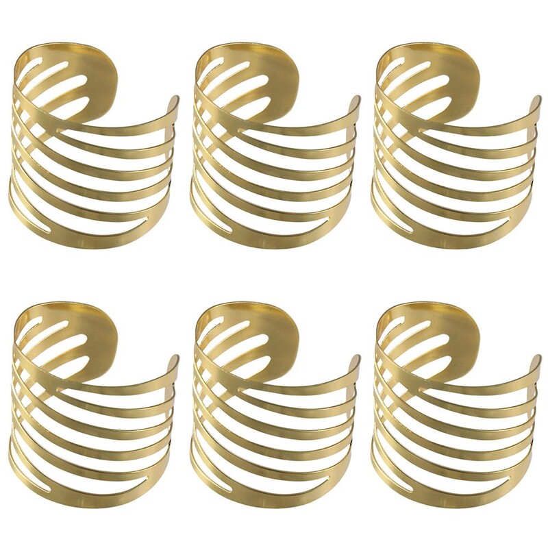 1/6 kom prsten za salvete Vrhunska svjetla luksuzna kopča za salvete za hotelski stol, željezni leptir/šuplje prsten za salvete, šuplji leptir prsten za salvete