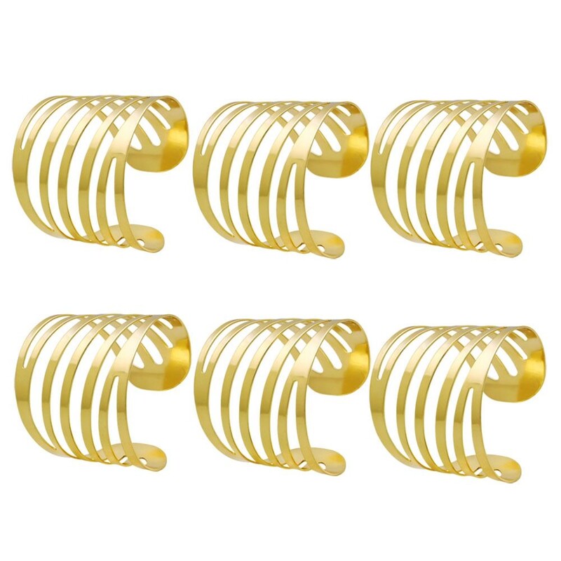 1/6 kom prsten za salvete Vrhunska svjetla luksuzna kopča za salvete za hotelski stol, željezni leptir/šuplje prsten za salvete, šuplji leptir prsten za salvete