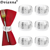 6kom Okrugli srebrni prsten za salvete Metalni držač za salvete Božićne kopče za salvete za platnene salvete Svadbena zabava Ramazanska dekoracija stola