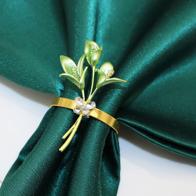 6kom novih prstenova za salvete s cvijetom ružičastog ljiljana za uređenje doma Vjenčani buket mladenki Dekoracija stola Poklon za Valentinovo HWE128