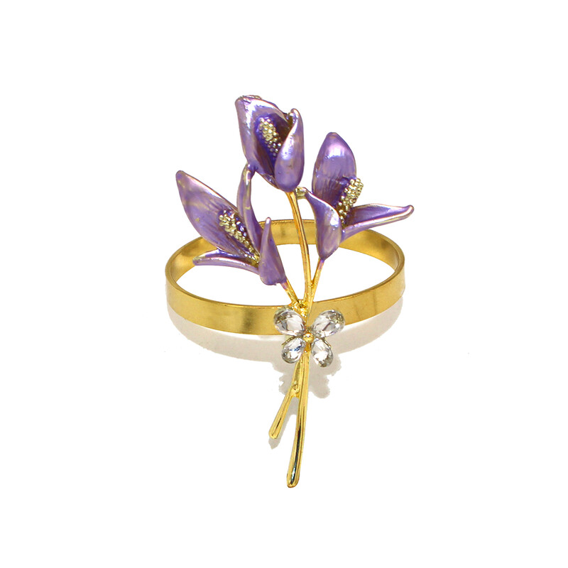 6kom novih prstenova za salvete s cvijetom ružičastog ljiljana za uređenje doma Vjenčani buket mladenki Dekoracija stola Poklon za Valentinovo HWE128