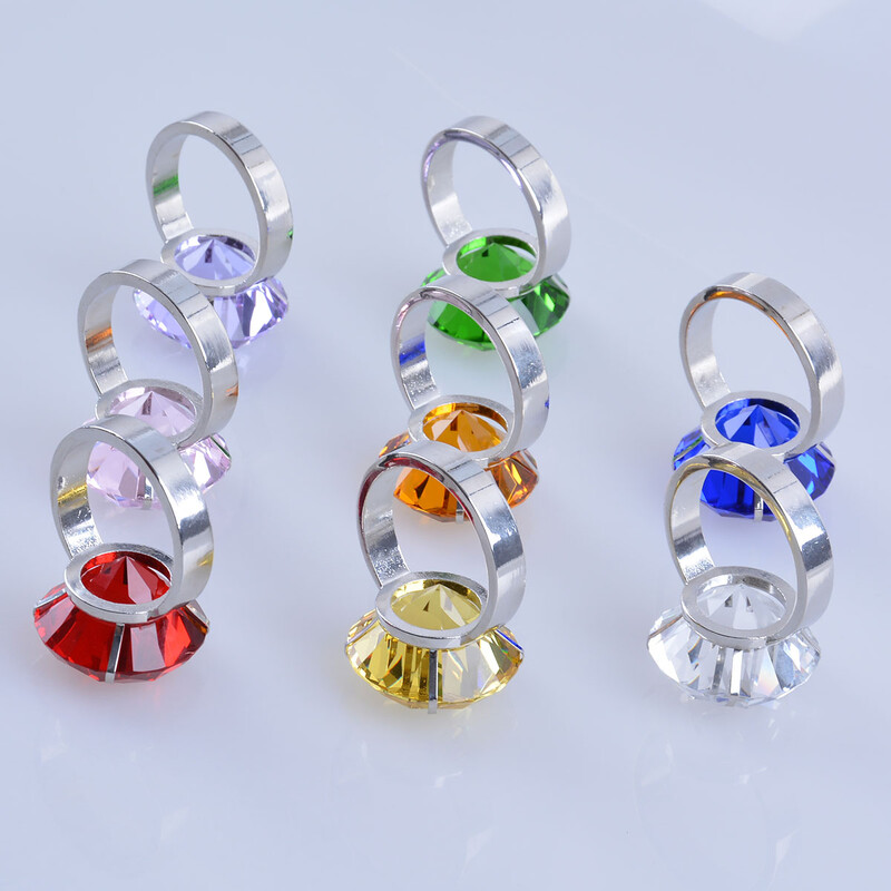 40 мм цветен кристален диамант стъклен пръстен за салфетки трапезария кърпа за хранене метален държач за салфетки парти сватбена маса домашен декор