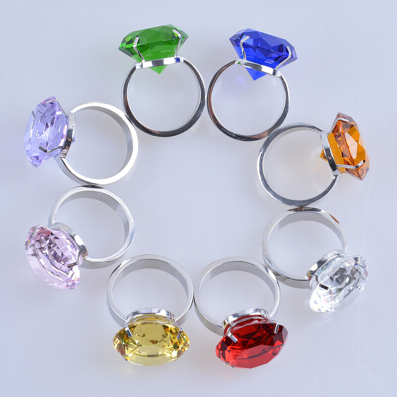 40 мм цветен кристален диамант стъклен пръстен за салфетки трапезария кърпа за хранене метален държач за салфетки парти сватбена маса домашен декор