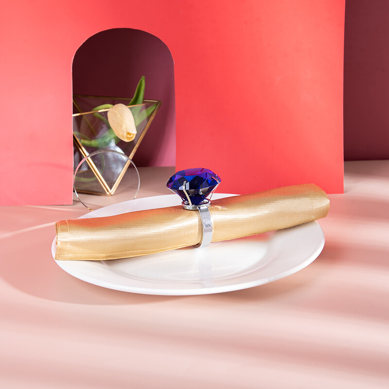 40 мм цветен кристален диамант стъклен пръстен за салфетки трапезария кърпа за хранене метален държач за салфетки парти сватбена маса домашен декор