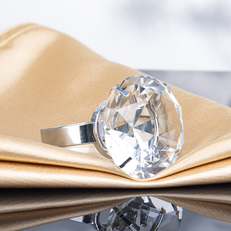40 мм цветен кристален диамант стъклен пръстен за салфетки трапезария кърпа за хранене метален държач за салфетки парти сватбена маса домашен декор