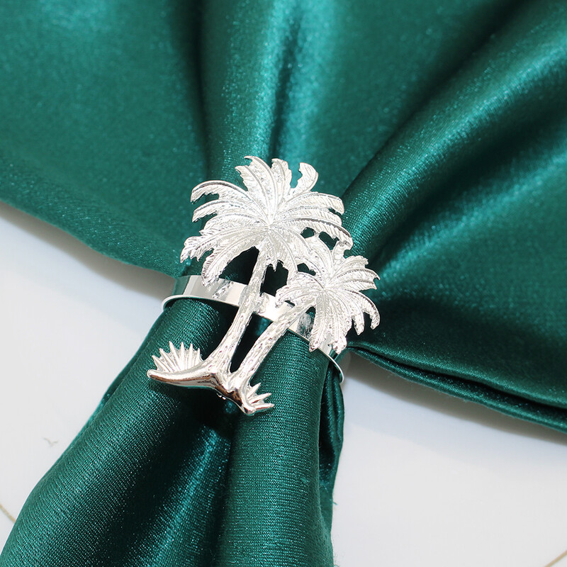 6 vnt. Palmių medžio servetėlių žiedai žalių lapų servetėlių laikikliai Valgomojo stalo dekoravimas Šventinėms vestuvėms Tropinių vakarėlių reikmenys HWC73