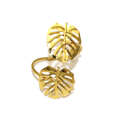 6 vnt. rožinio aukso lapų servetėlių žiedai, metaliniai lapeliai, servetėlių laikiklis rudens Padėkos dienai Vestuvėms Kūdikių dušo stalo dekoravimas HWL55