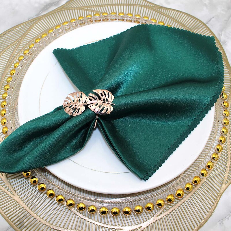 6 vnt. rožinio aukso lapų servetėlių žiedai, metaliniai lapeliai, servetėlių laikiklis rudens Padėkos dienai Vestuvėms Kūdikių dušo stalo dekoravimas HWL55