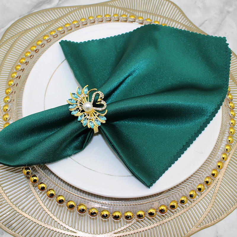 6 vnt. gulbės servetėlių žiedai mėlyno kalnų krištolo gyvūnų servetėlių laikiklis Puikus stalo dekoras vestuvėms, banketams, šventėms šeimos susibūrimui