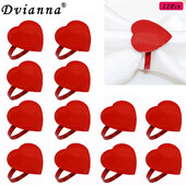 12 vnt Širdies servetėlių žiedas Valentino servetėlių žiedo laikiklis vestuviniam dušui Valentino dienos vestuvėms Kalėdų stalo dekoravimas HWW06