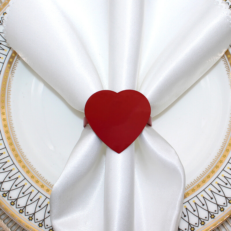 12 vnt Širdies servetėlių žiedas Valentino servetėlių žiedo laikiklis vestuviniam dušui Valentino dienos vestuvėms Kalėdų stalo dekoravimas HWW06