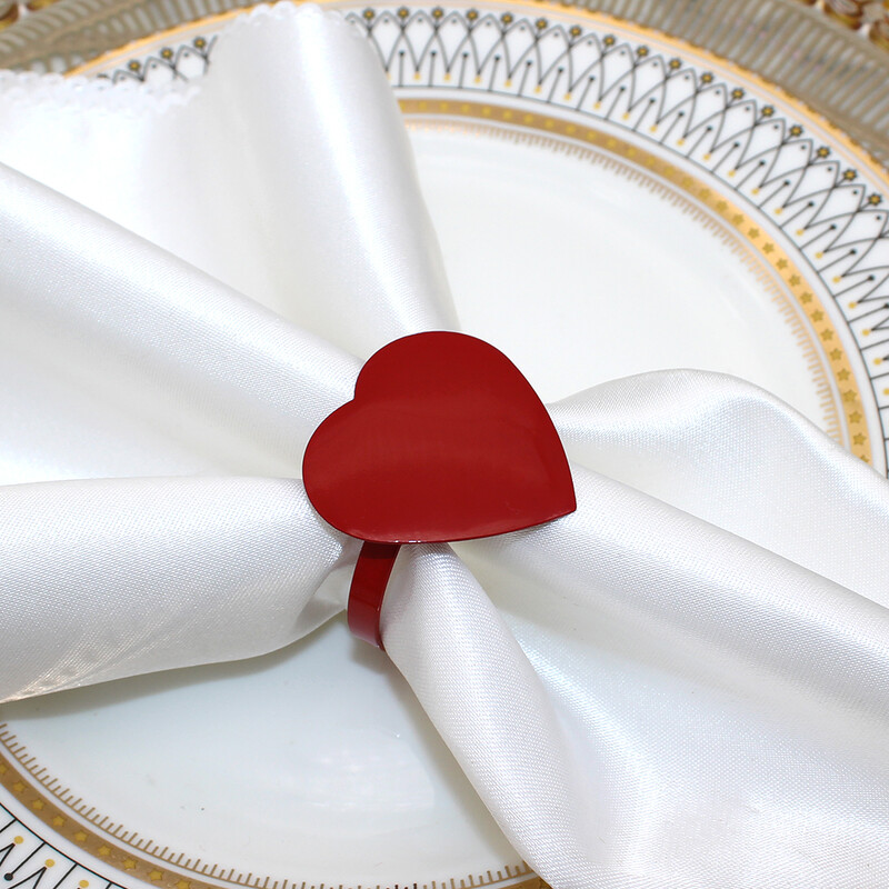 12 vnt Širdies servetėlių žiedas Valentino servetėlių žiedo laikiklis vestuviniam dušui Valentino dienos vestuvėms Kalėdų stalo dekoravimas HWW06