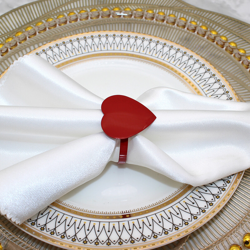 12 vnt Širdies servetėlių žiedas Valentino servetėlių žiedo laikiklis vestuviniam dušui Valentino dienos vestuvėms Kalėdų stalo dekoravimas HWW06