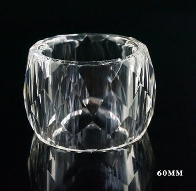 Rankų darbo skaidraus stiklo servetėlių laikiklio žiedai, stalo papuošimai, vestuvės, Valentino diena, banketas, Kalėdos