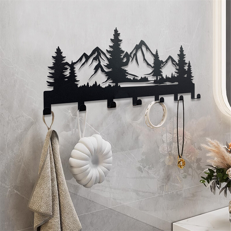 Gražus kalnų miško formos metalinis raktų laikiklis sieniniai kabliukai organizatoriaus durų prieškambario prieškambario virtuvės sienos dekoro stovo kabliukas