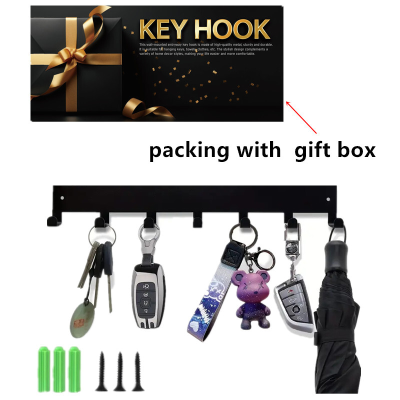 Metalni držač za ključeve, kućne zidne kuke, organizator, ulazna vrata, hodnik, kuhinjski zidni stalak za uređenje spavaće sobe sa 7/9 kukama