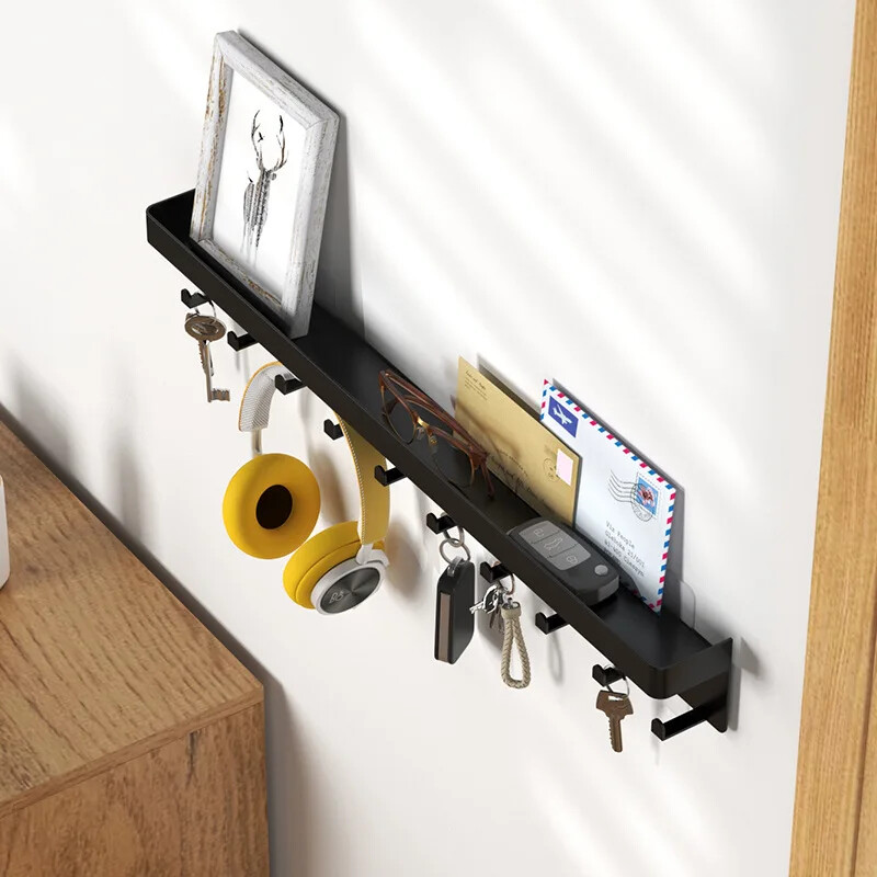 Cârlig modern pentru chei de ușă, simplu, fără perforare în ușă, raft de perete agățat de perete, suport de depozitare multifuncțional, îngroșare