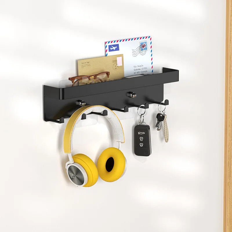 Cârlig modern pentru chei de ușă, simplu, fără perforare în ușă, raft de perete agățat de perete, suport de depozitare multifuncțional, îngroșare