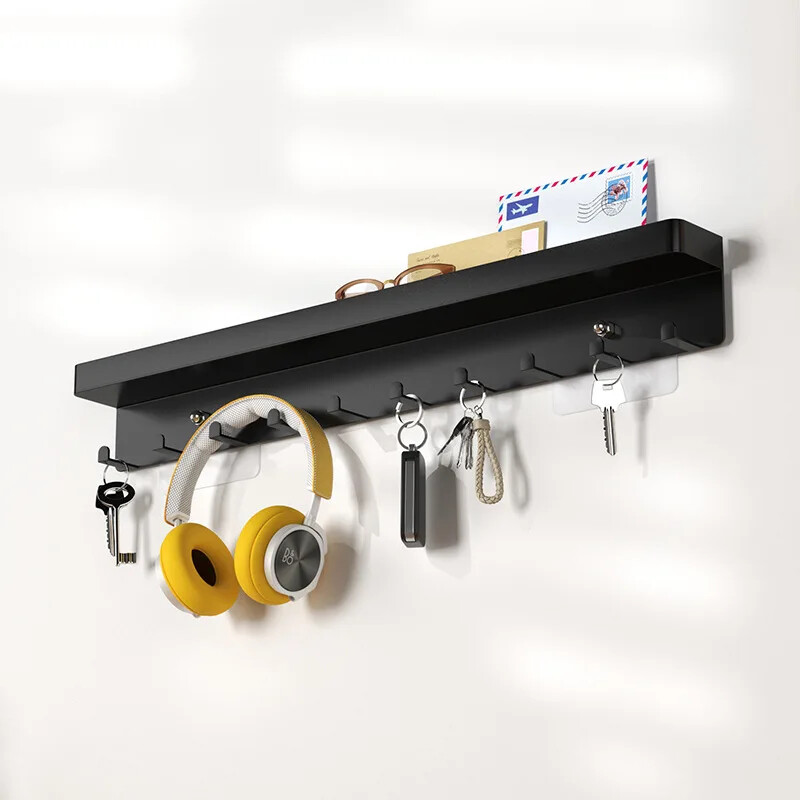 Cârlig modern pentru chei de ușă, simplu, fără perforare în ușă, raft de perete agățat de perete, suport de depozitare multifuncțional, îngroșare